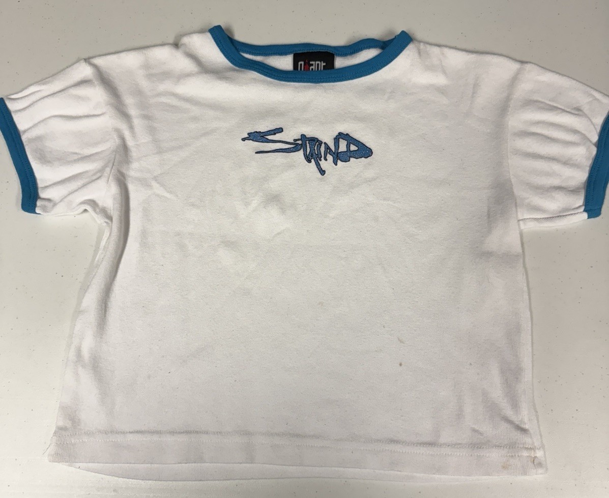 Vintage 2001 Staind Women’s Babydoll Med Shirt Aaron Lewis Nu Metal Ringer Giant