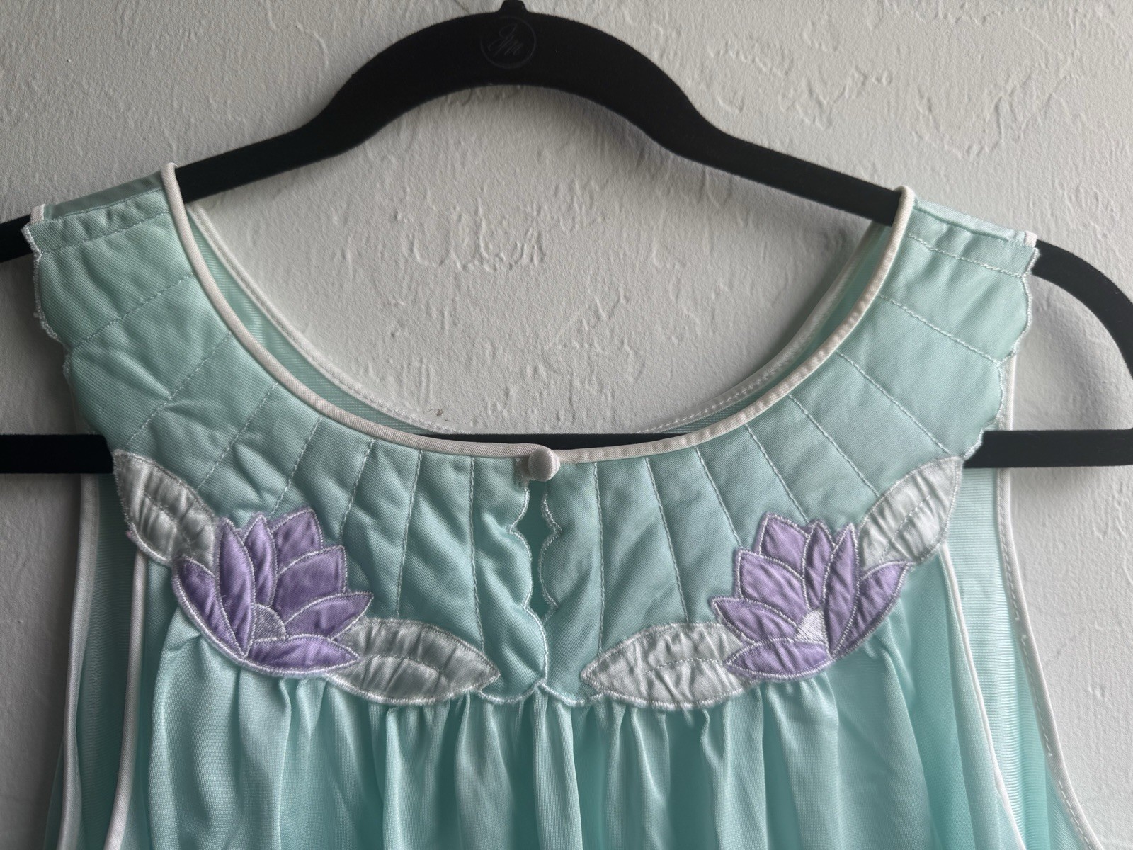 Vintage Lorraine Nylon Nightgown Size Medium In Blue