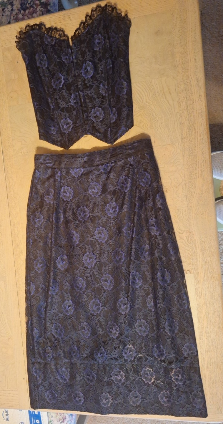 AWESOMELY SEXY Vintage 1986 Lace Skirt & Bustier by JUDY KNAPP CA. 9/10 (small)