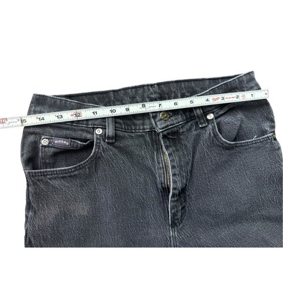 Vintage Denim Riders High Waisted Straight Leg Jeans Faded Black Wash Womens 27