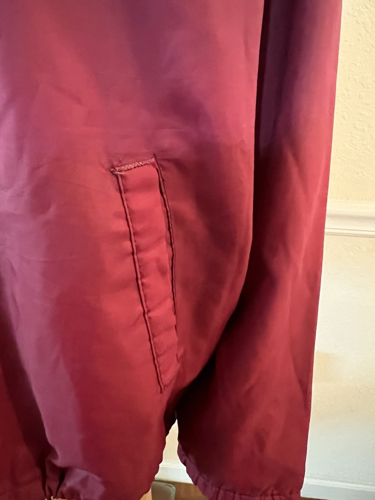 70s CHALK LINE Nylon Snap Coach Jacket HEARD COUNTY Marching Braves Size M Mens