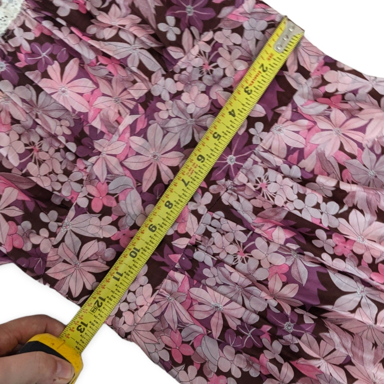 Midcentury 50s 60s Orchid Plum Purple Tropical Silk Scoop Neck Patio Dress XS