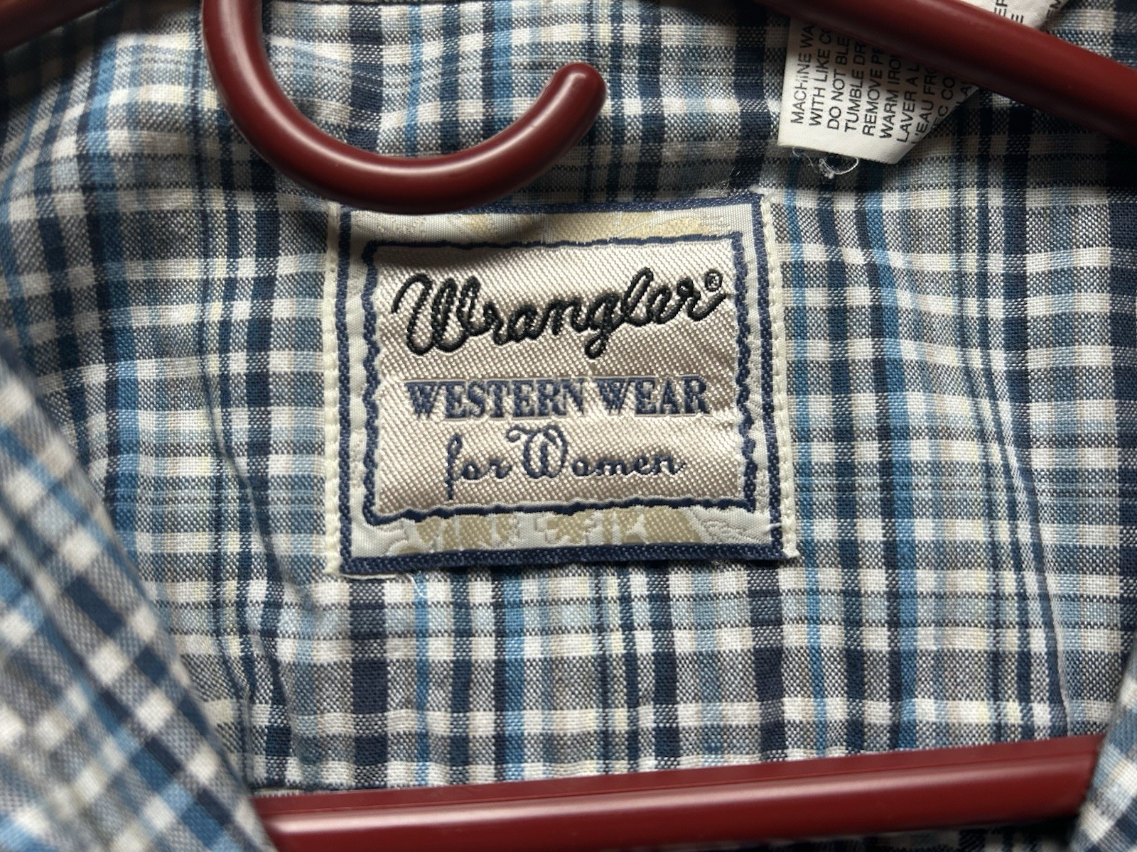 Wrangler Vintage Western Cowgirl Cotton Crop Top Front Waist Tie Metal Button XL