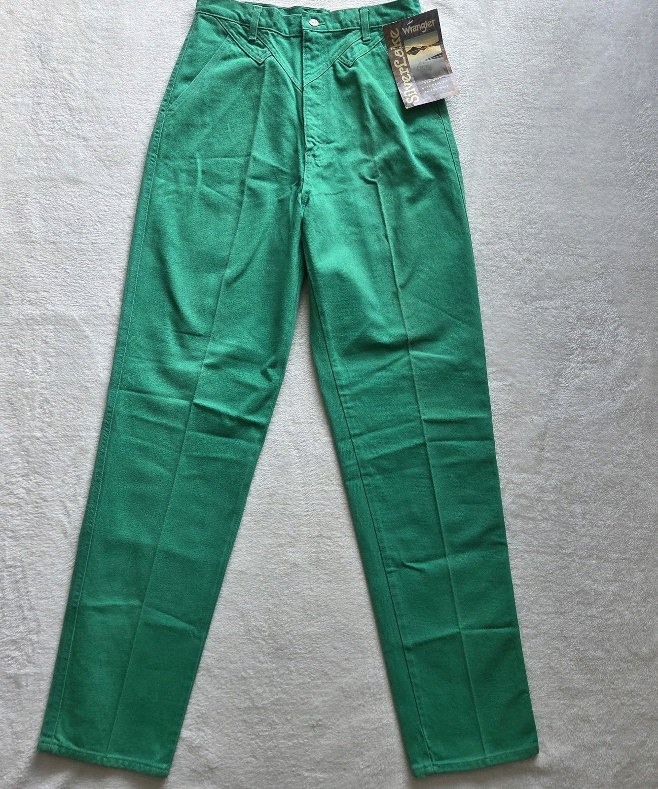 VTG 80s Deadstock Wrangler Silverlake High Rise Bareback Green Cowgirl 15/16 NWT