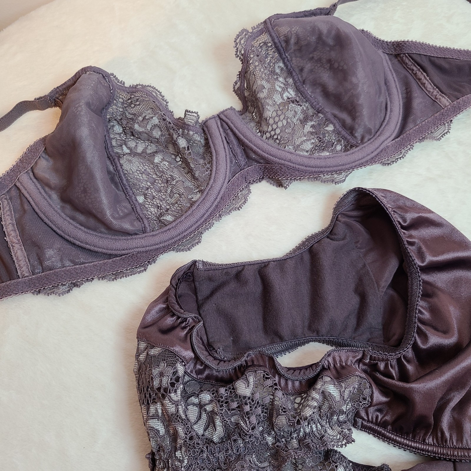 VTG Victoria’s Secret Second Skin Miracle Lace Bra/ Panty Set Size 36C/Sm