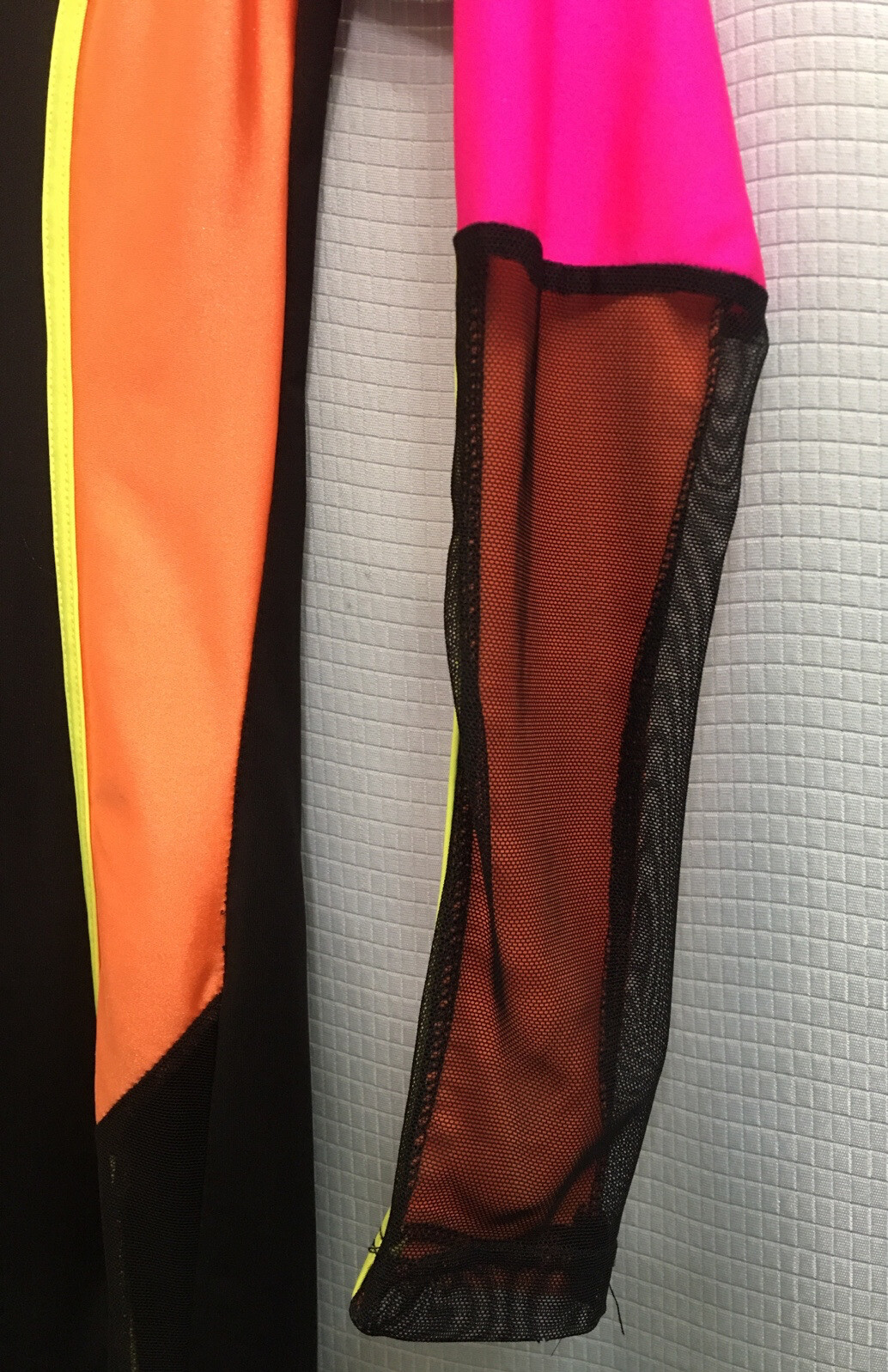 S Vintage AEROBICS JAZZ DANCE ZUMBA Lycra Bike NEON Lyotard LIPS INC Made In USA