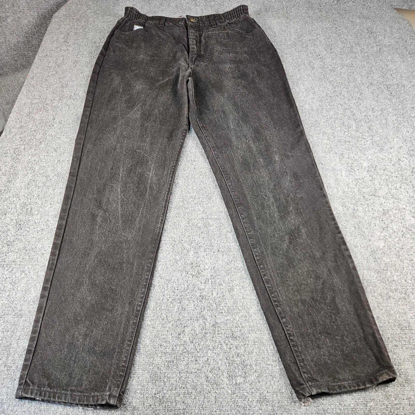 Vintage Wrangler For Women High Waisted Black Acid Wash Jeans Size 16 Long USA