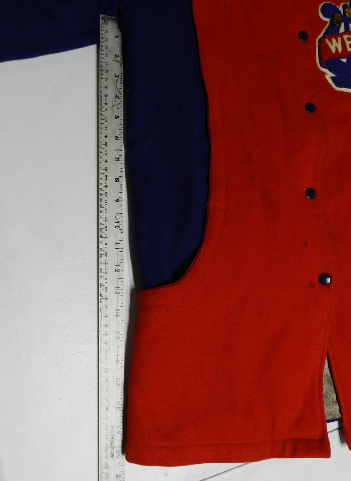 Vintage 1966 High School Letterman’s Jacket Red & Blue Wool Ladies Size 16