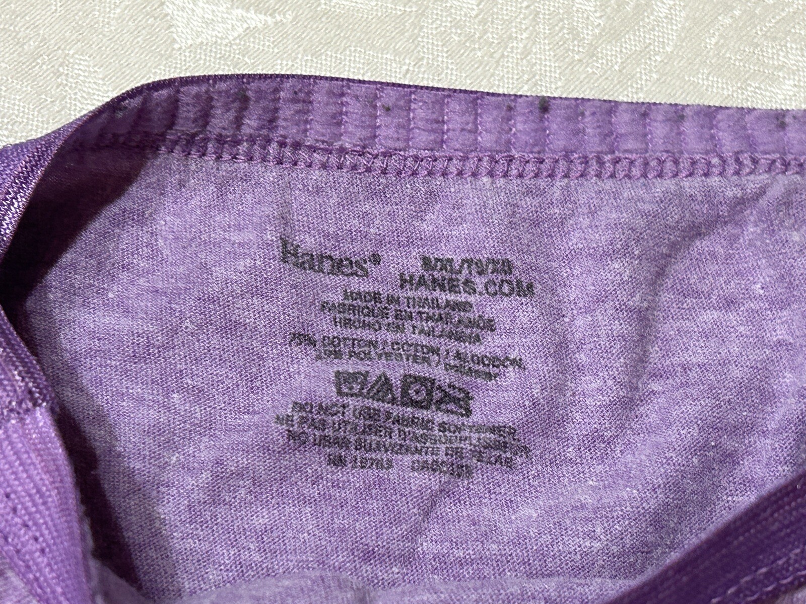 Vtg HANES Cotton Blend Signature Waistband Hi-Cut 8/XL Purple Heather Panties