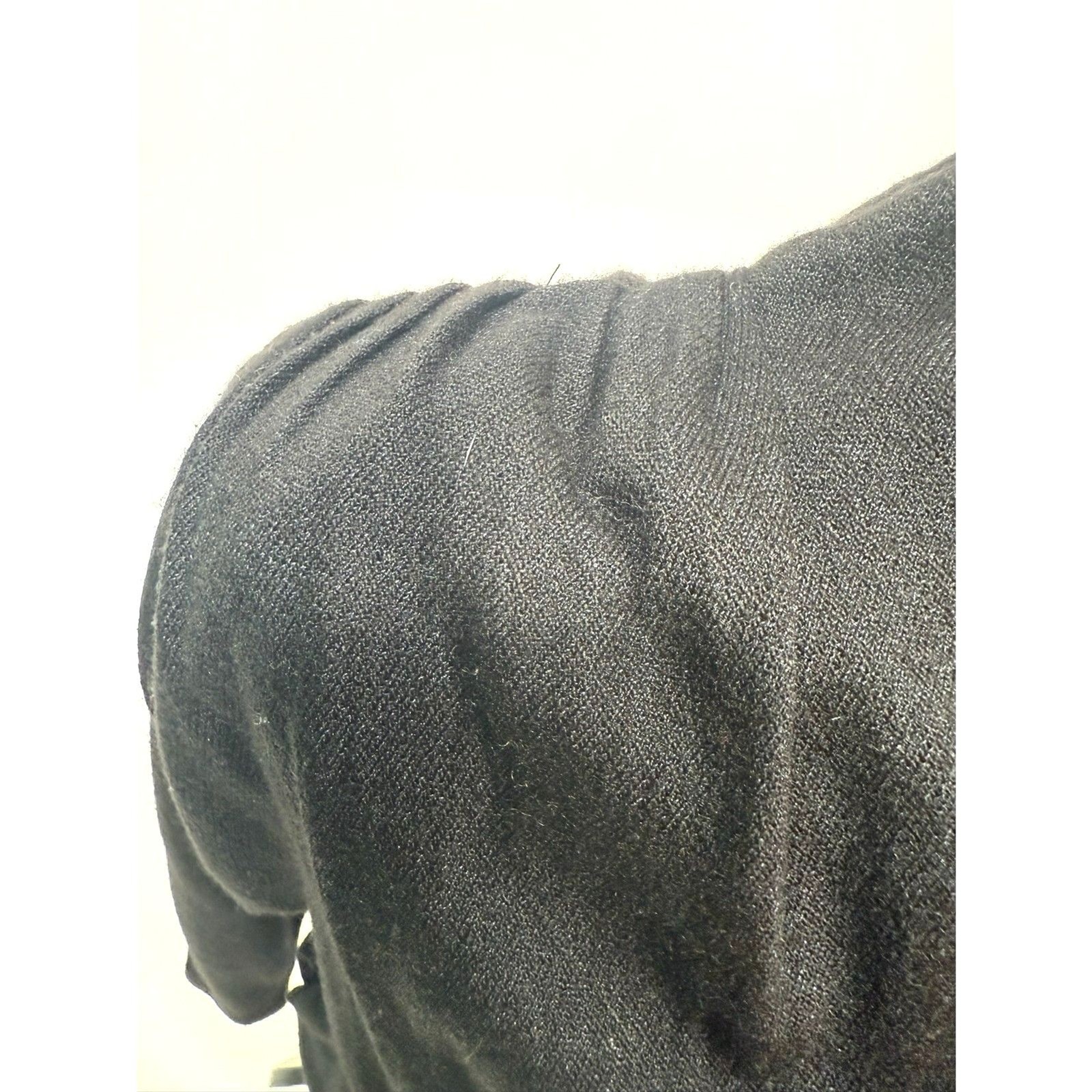 L Rothschild for Lilli Ann black wool crepe wrap dress