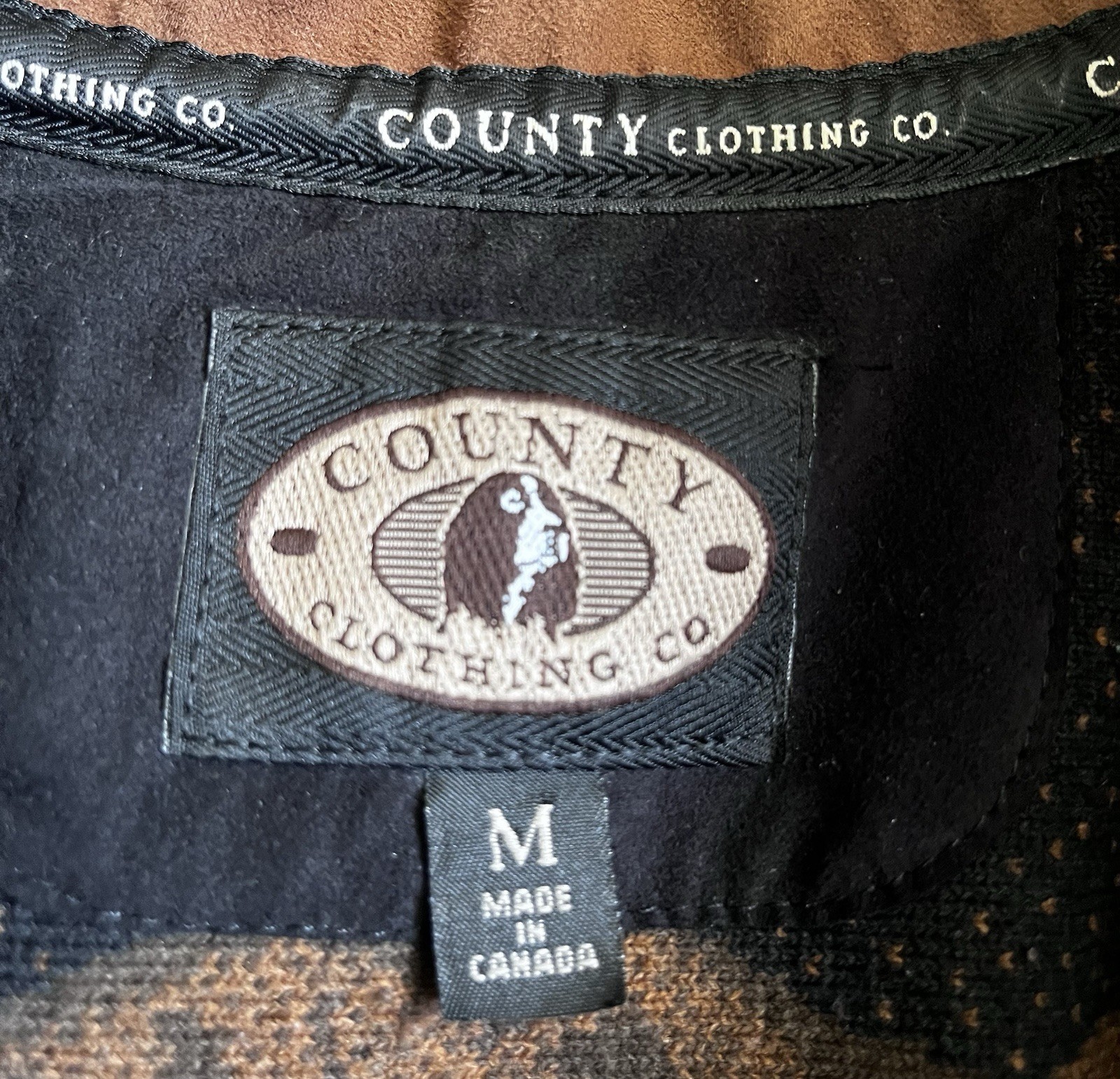 County Clothing Co. 1990s Brown Black Dog Print Fleece Vest Size M