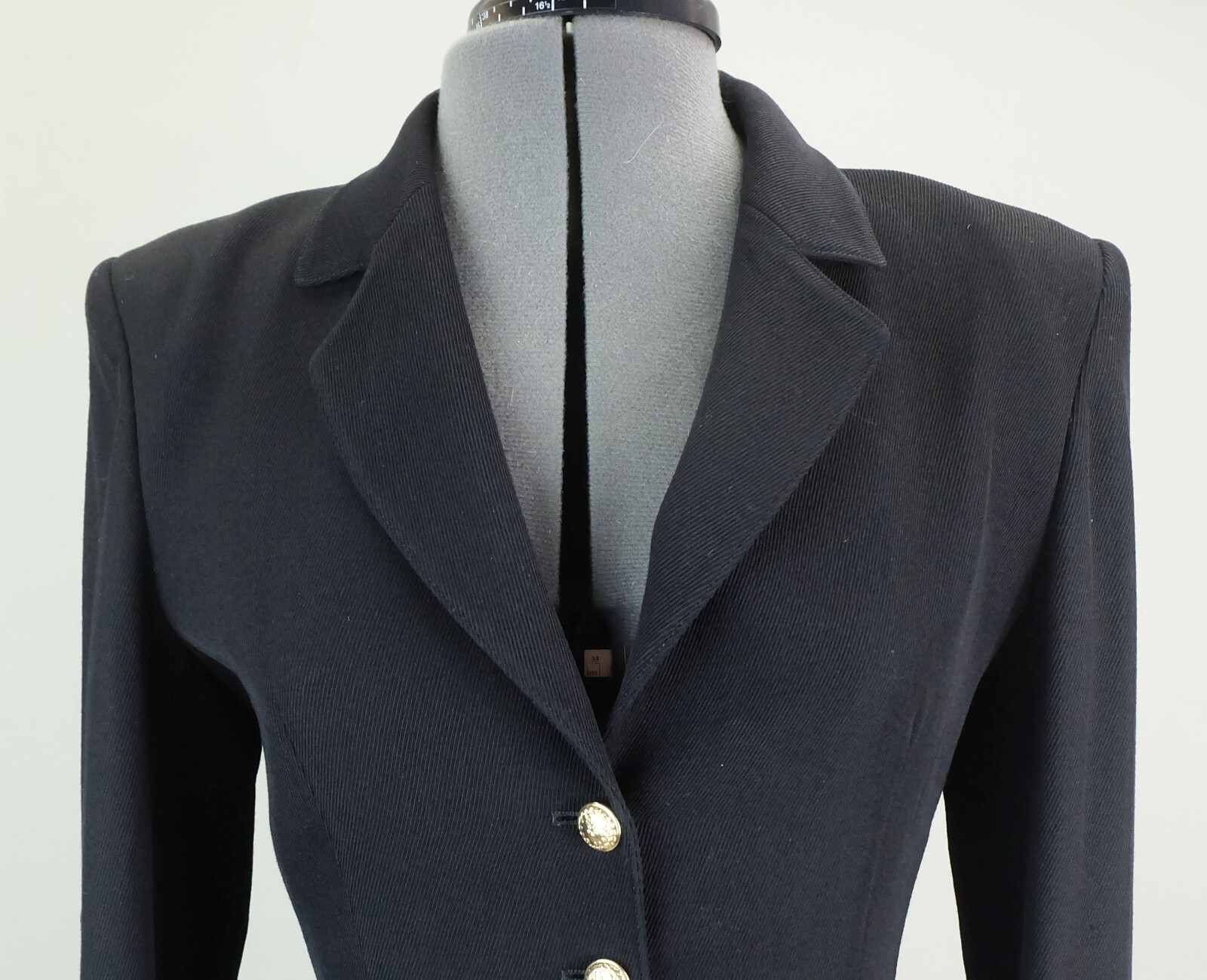 Extravagant long jacket blazer State of Claude Montana black size S 80s