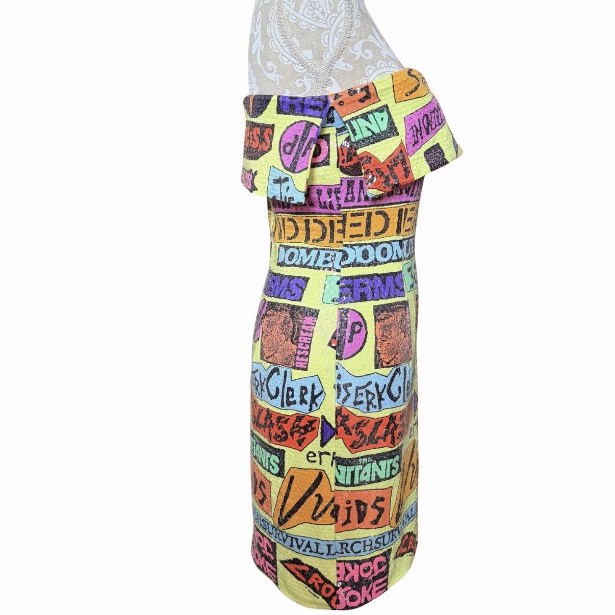 Stephen Sprouse Vintage 1988 Sticker Dress Covered In Sequins