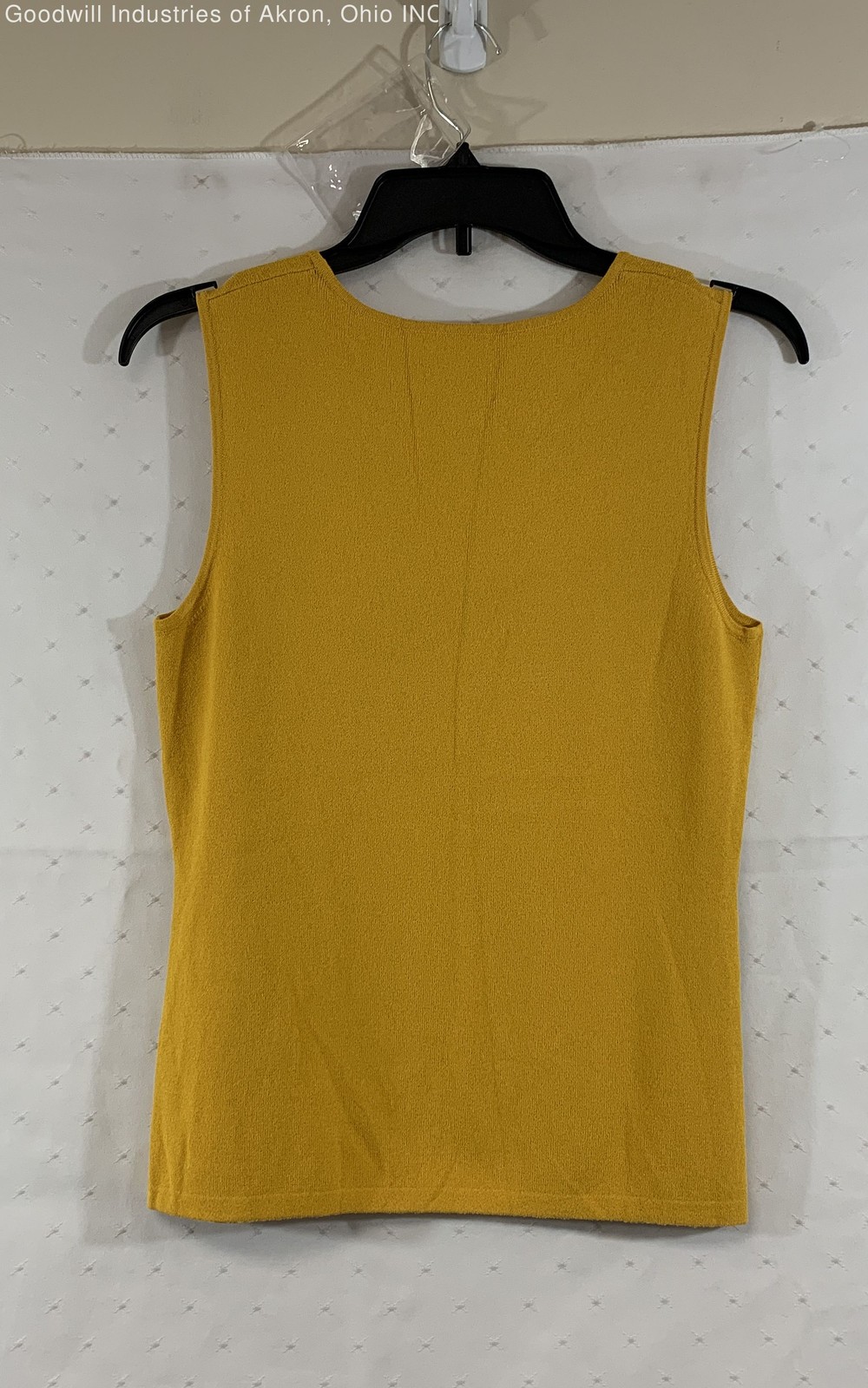 Vintage 90s Chicos Design Gold Mustard Knit Ribbed Tank Top Womens Size 1 M