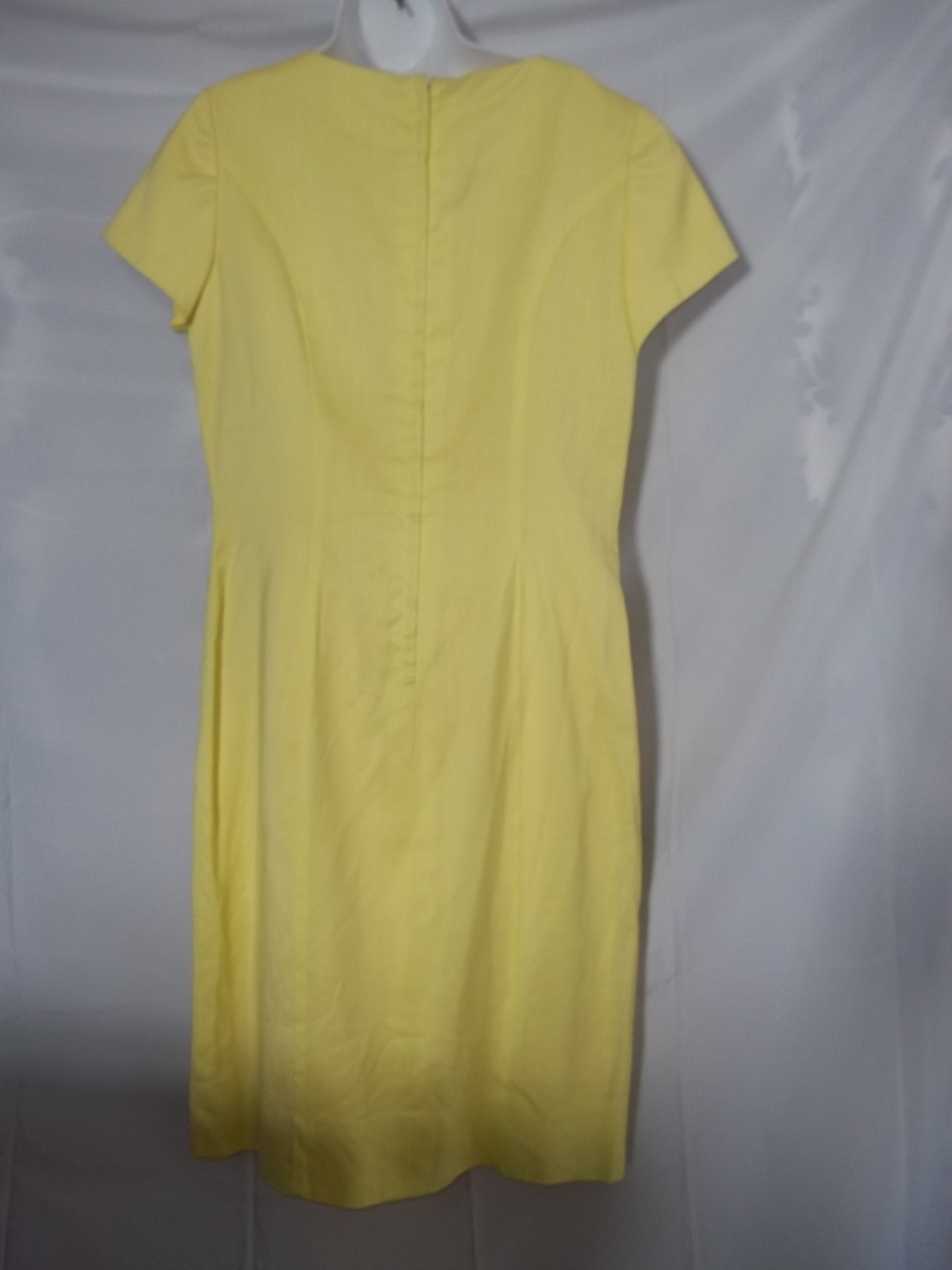 VINTAGE 1950’s NEW LOOK MARION McCOY ORIGINALS Yellow BEADED DRESS Size 16