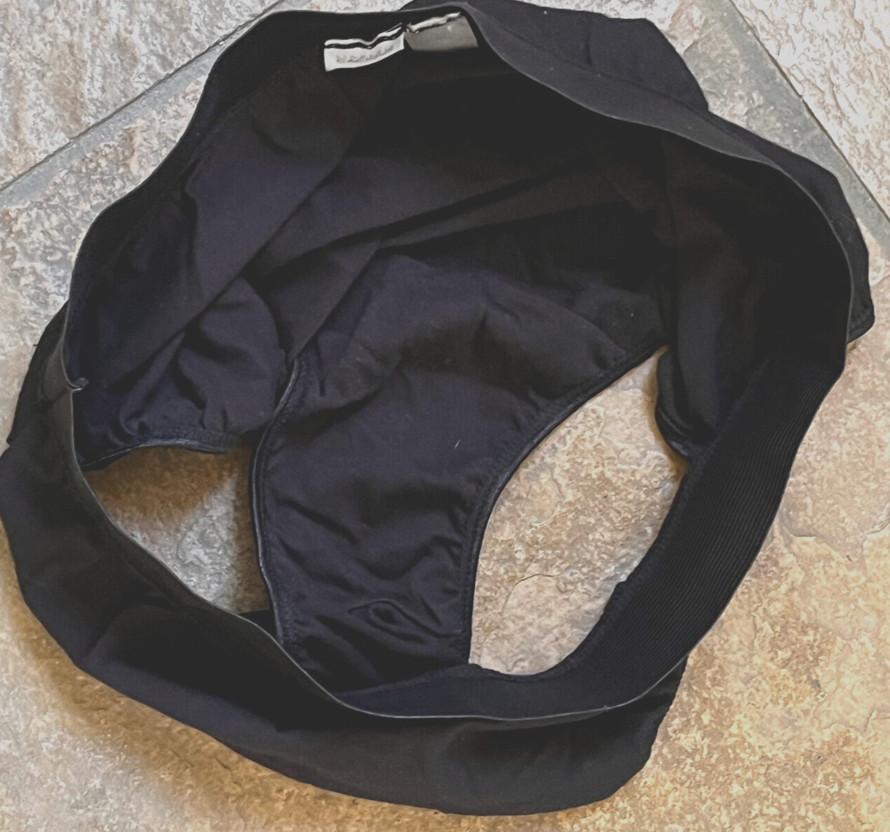 524 CACIQUE Lingerie Med Black Hi Cut Wide Waistband Brief Panty #11655 VINTAGE