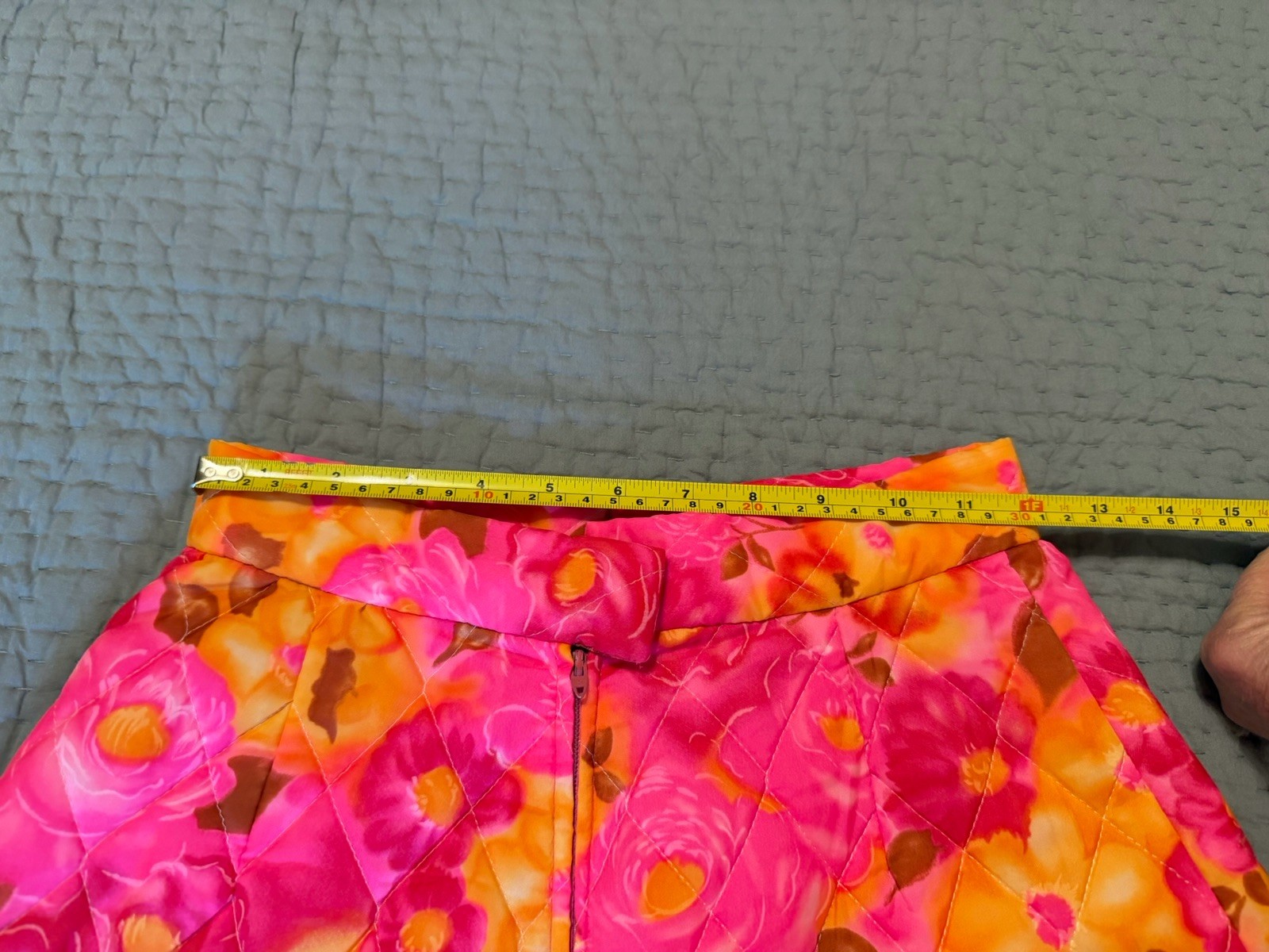 Vintage Custom Pink Yellow Quilted Floral Maxi Skirt-XS/S
