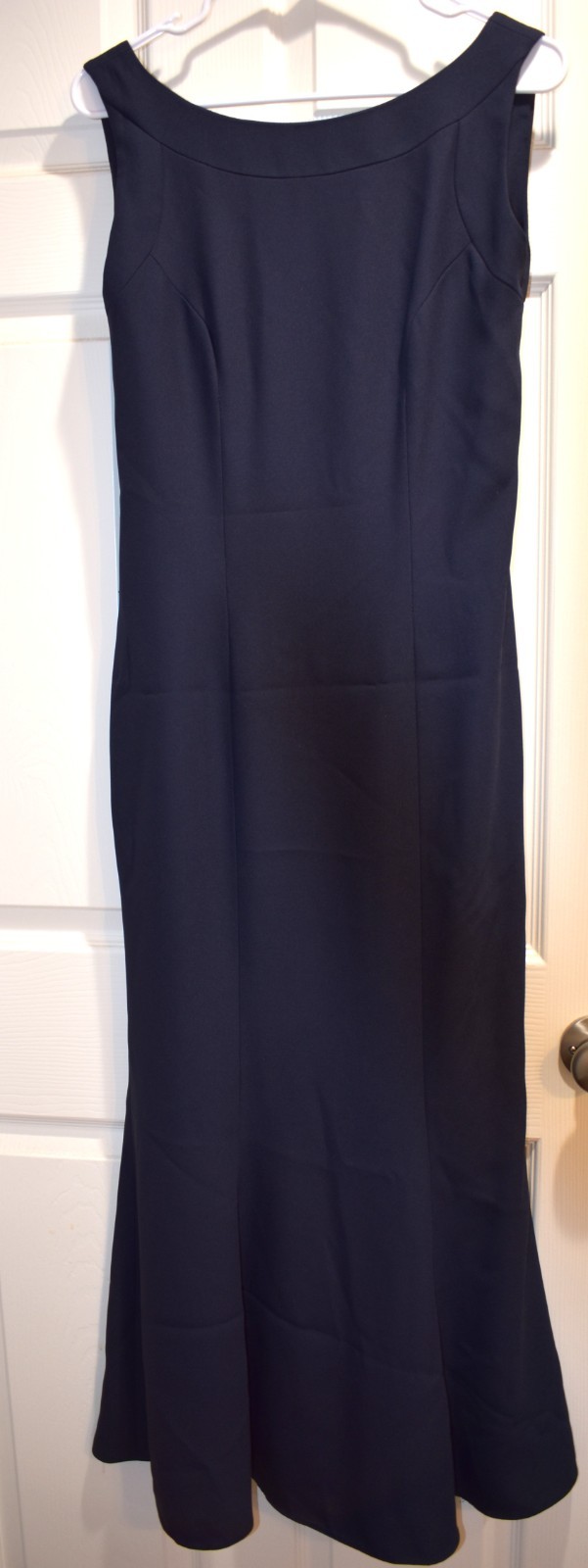 Vintage Watters & Watters Navy Sleeveless Maxi Gown Size 6 Bow Holiday Party