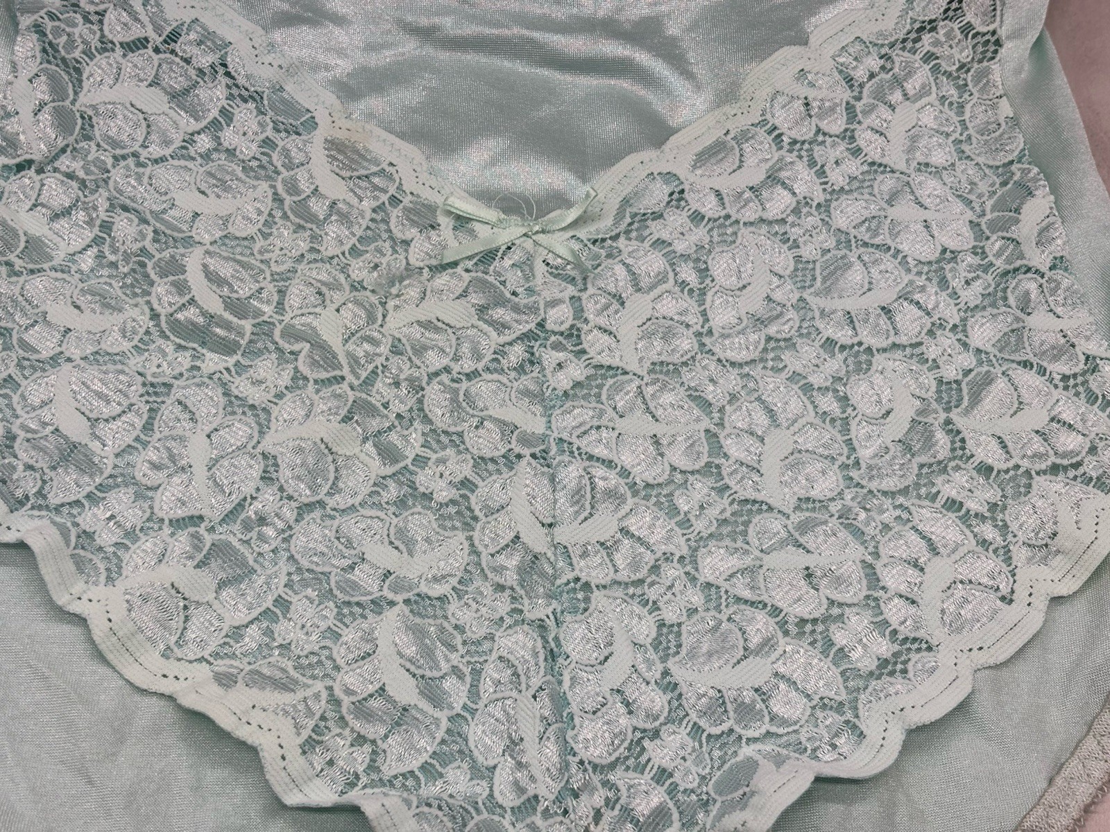 Vintage Enhance Lace Teal Feminine Pantie Girdle Size Large NWT
