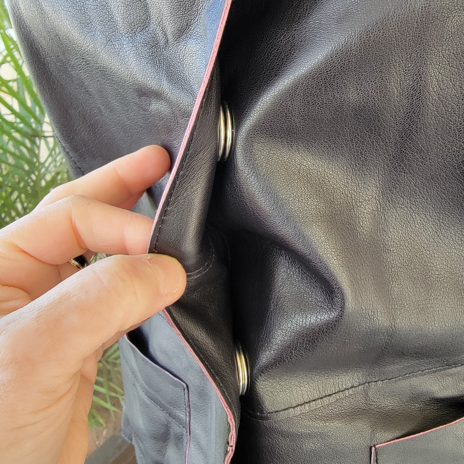 VTG 90s Jax Black Lambskin Leather Blazer Soft Tailored Short Jacket Womens S/M