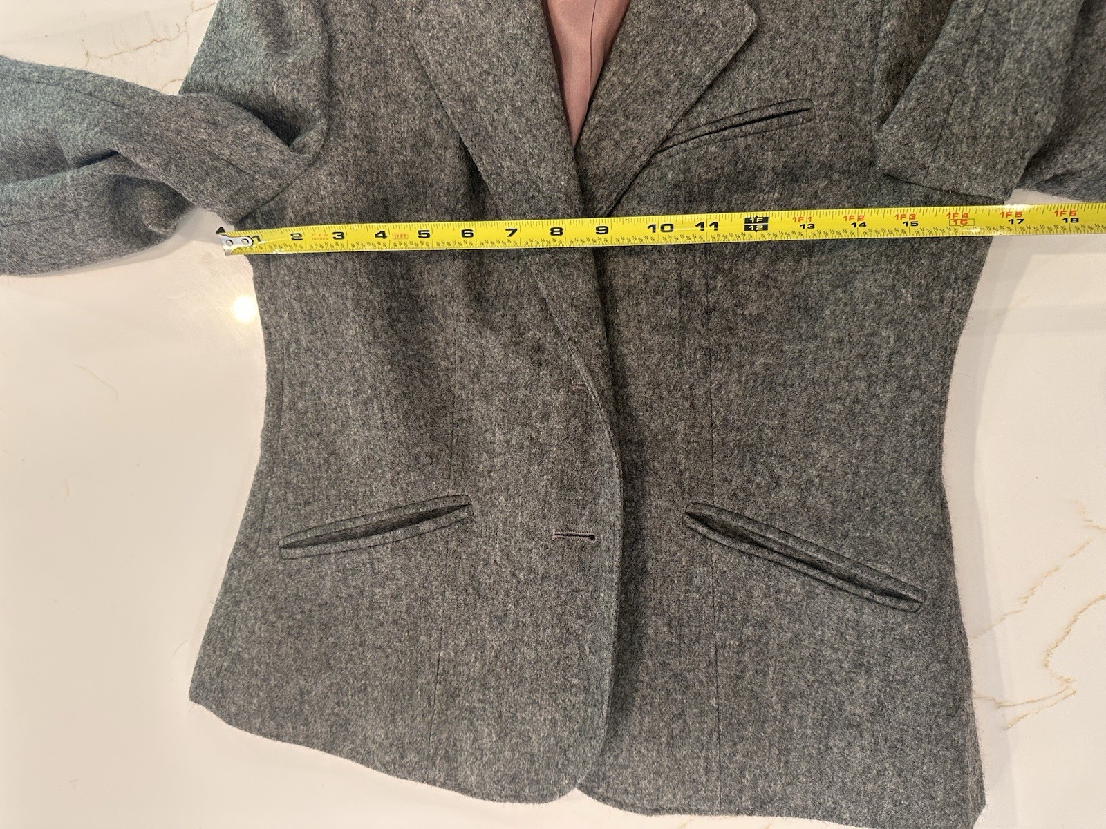 Vintage 1970s 100% Virgin Wool Casa de Lana Gray Tweed Blazer Approx Size 6-8