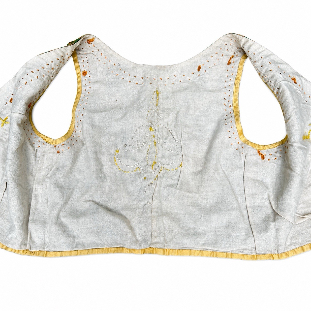 Antique Circa 1900 Central European Folk Costume Brocade Women’s Bodice Vest S