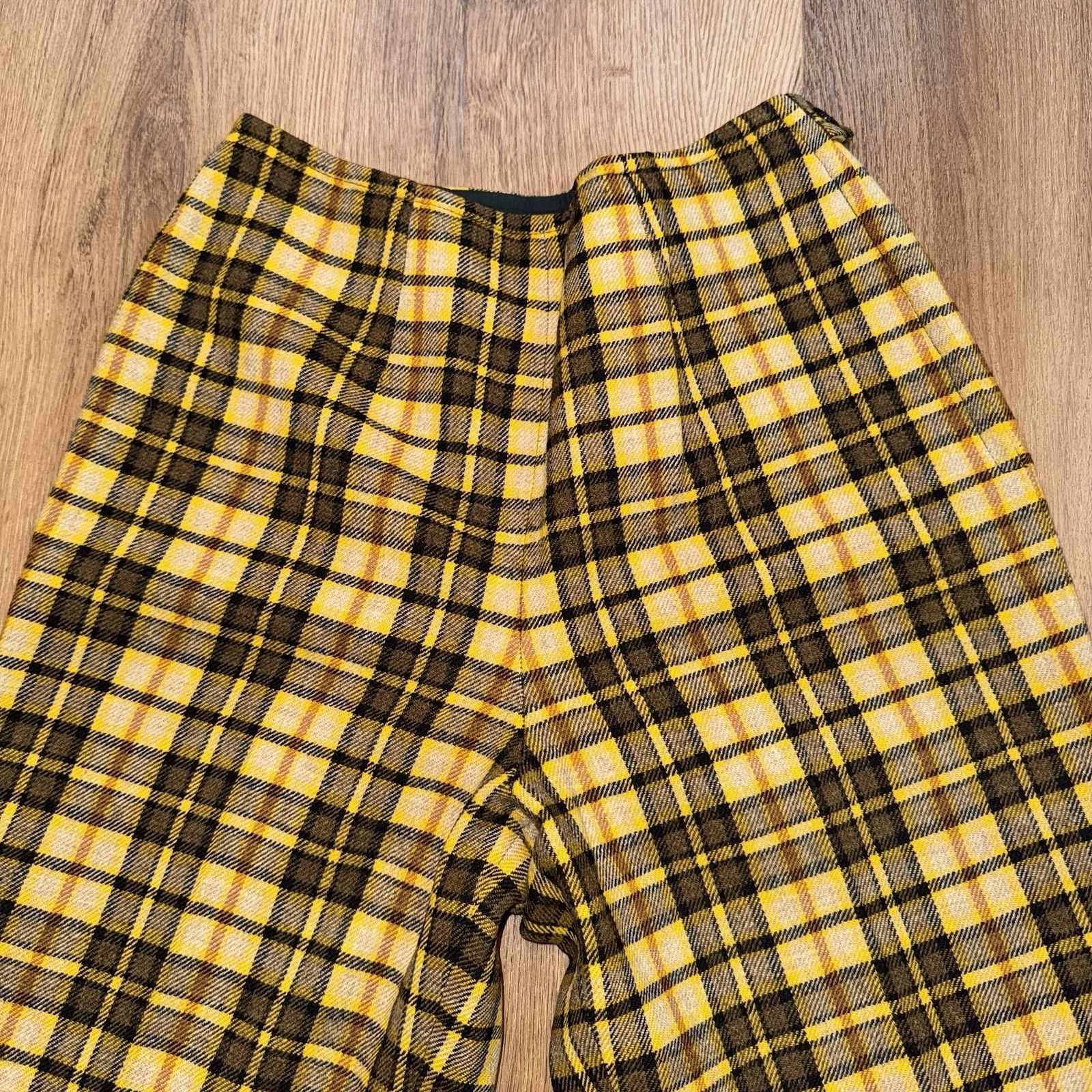 Vintage Pendleton Pants Womens 10 Wool Dress Slacks MCM Mod Disco Tartan Plaid