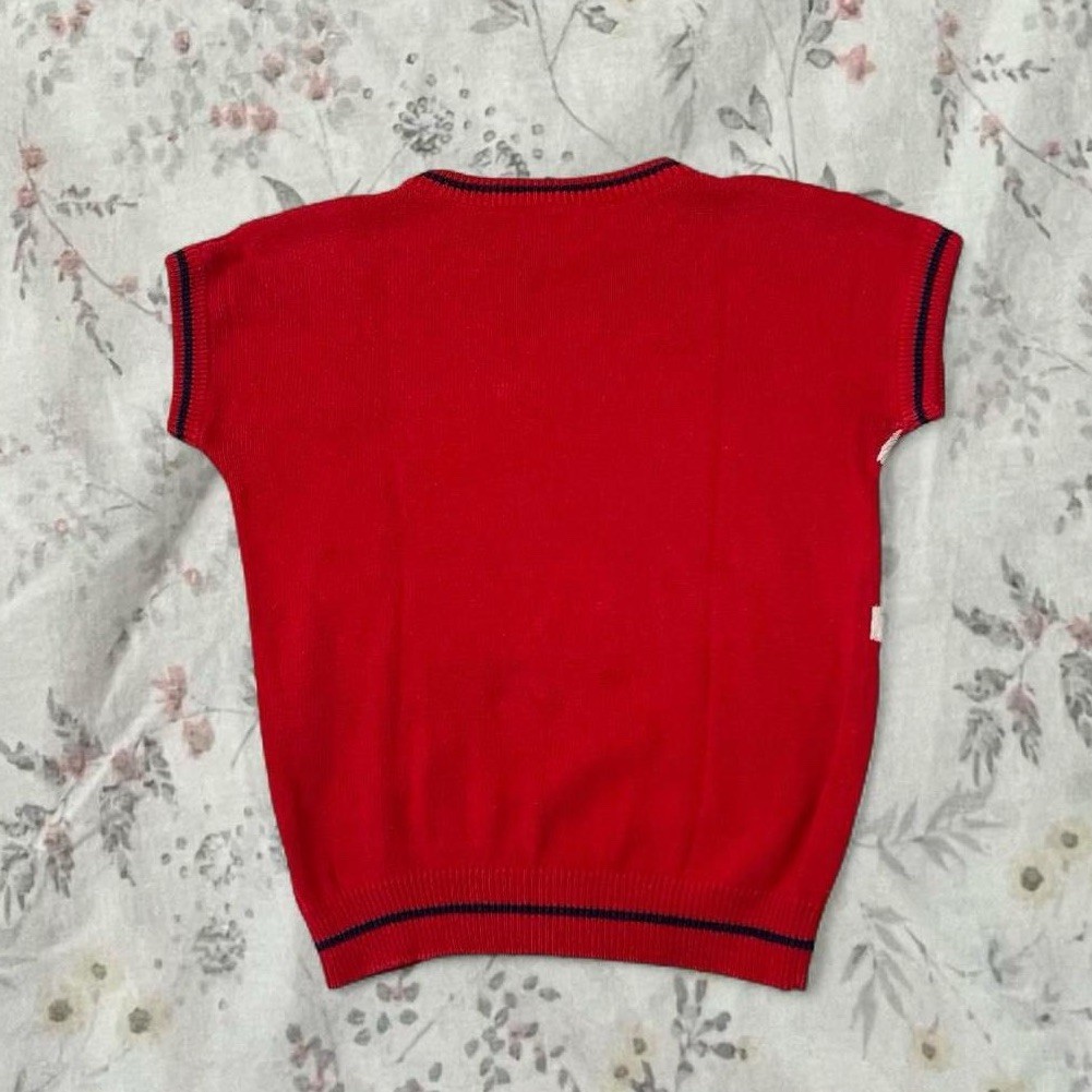 Vintage 60s Nan Dorsey Knit Top Nautical Sailor Cap Sleeve Striped Retro Mod