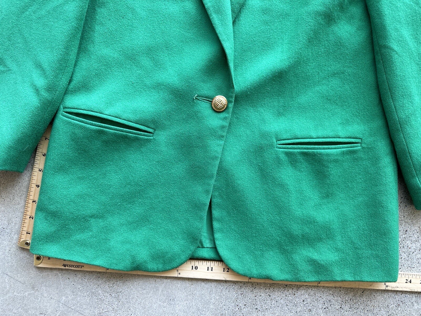 Vintage Savannah 100% Pure Wool Green Gold Button St. Patrick’s Day Blazer Sz 12