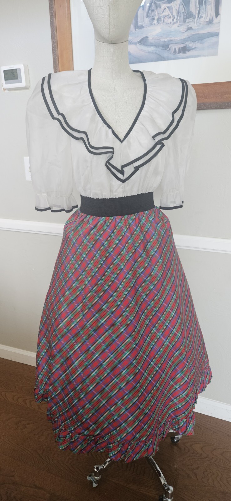 Vintage 198os Plaid Festive Dress As Pictured