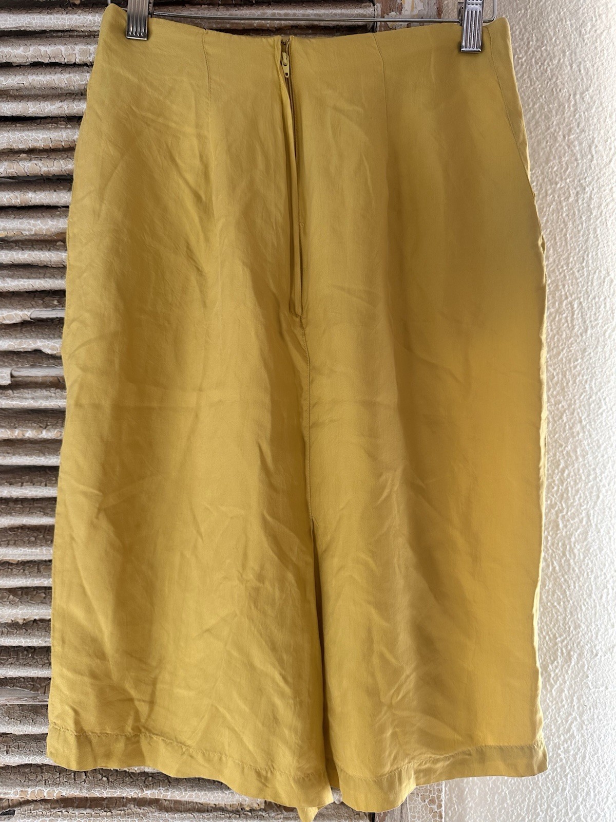 B2 Contempo Casuals Yellow Silk 2 Piece Skirt Set Vintage Size 9-see Meas.