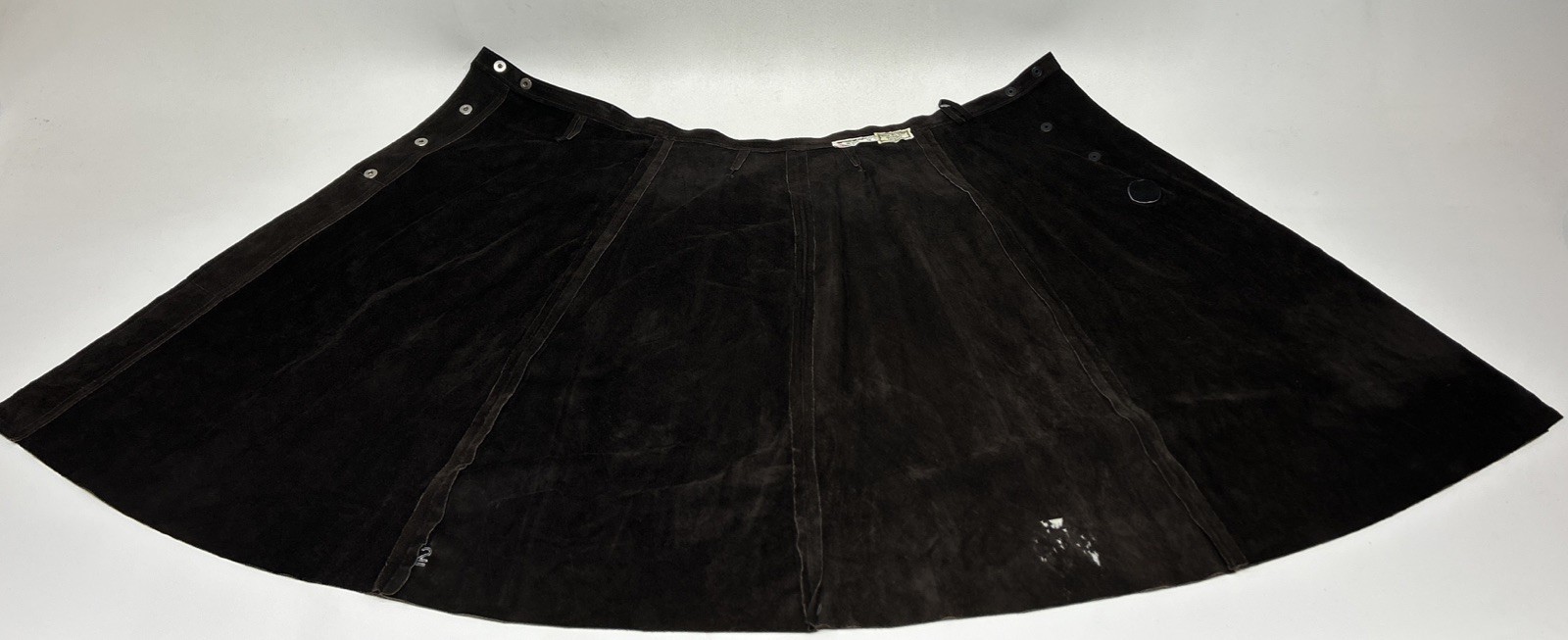 Vintage Genuine Leather Skirt Brown Western Made For Lazarus Size L