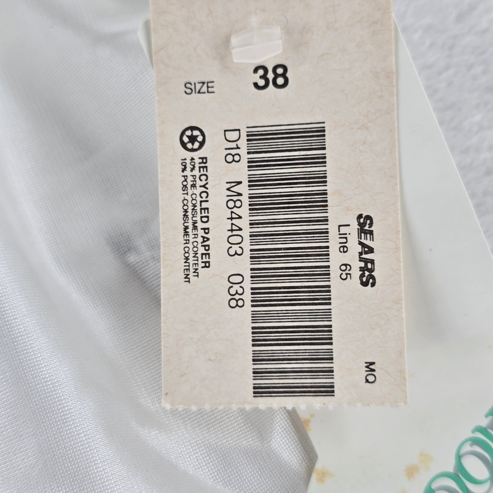Sears Full Slip Womens 38 Short Shadow Panel White Anti-Cling Antron III Nylon