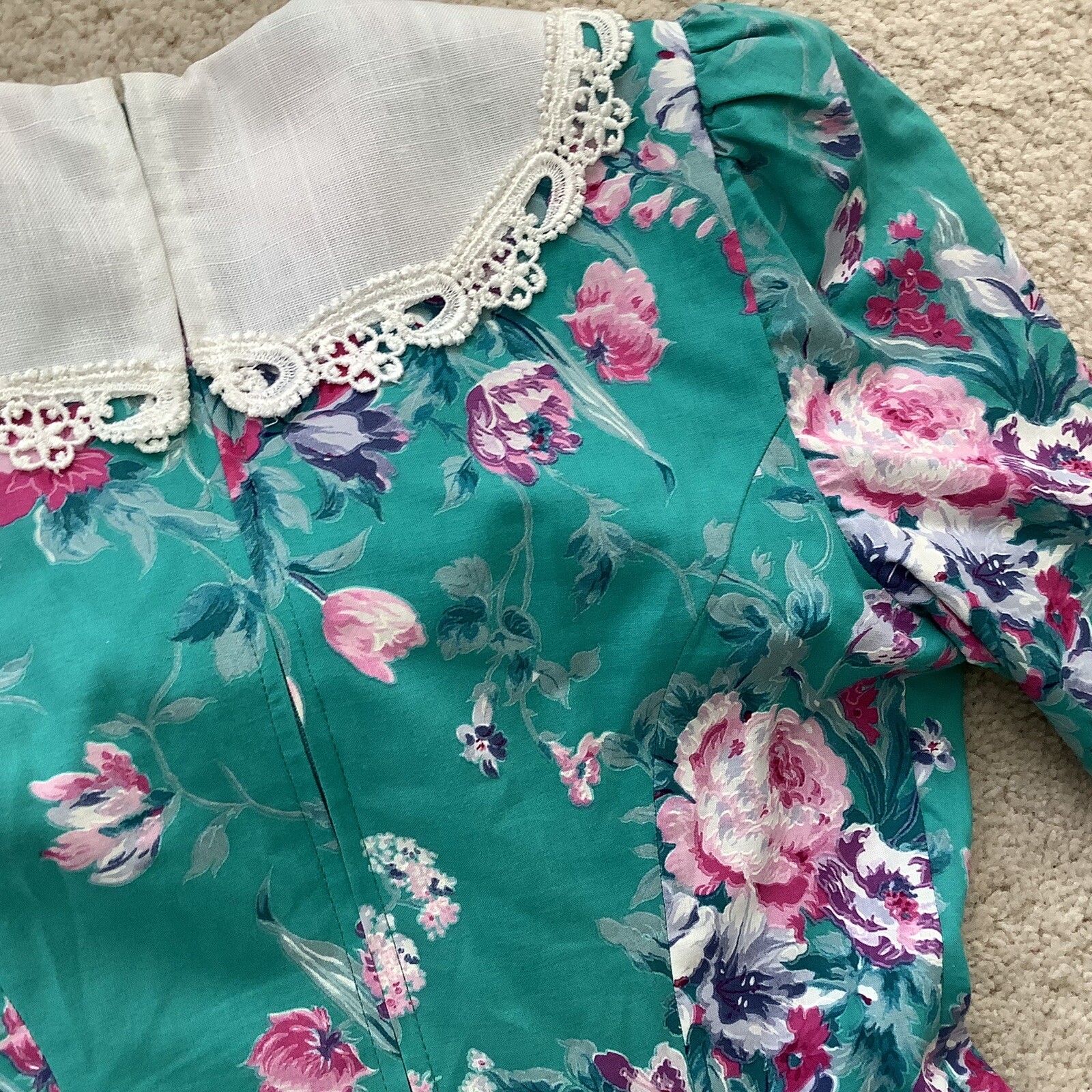 Lisa Petites Dress Women’s 6 Floral Zipper Back Vintage 1980’s Nice Clean