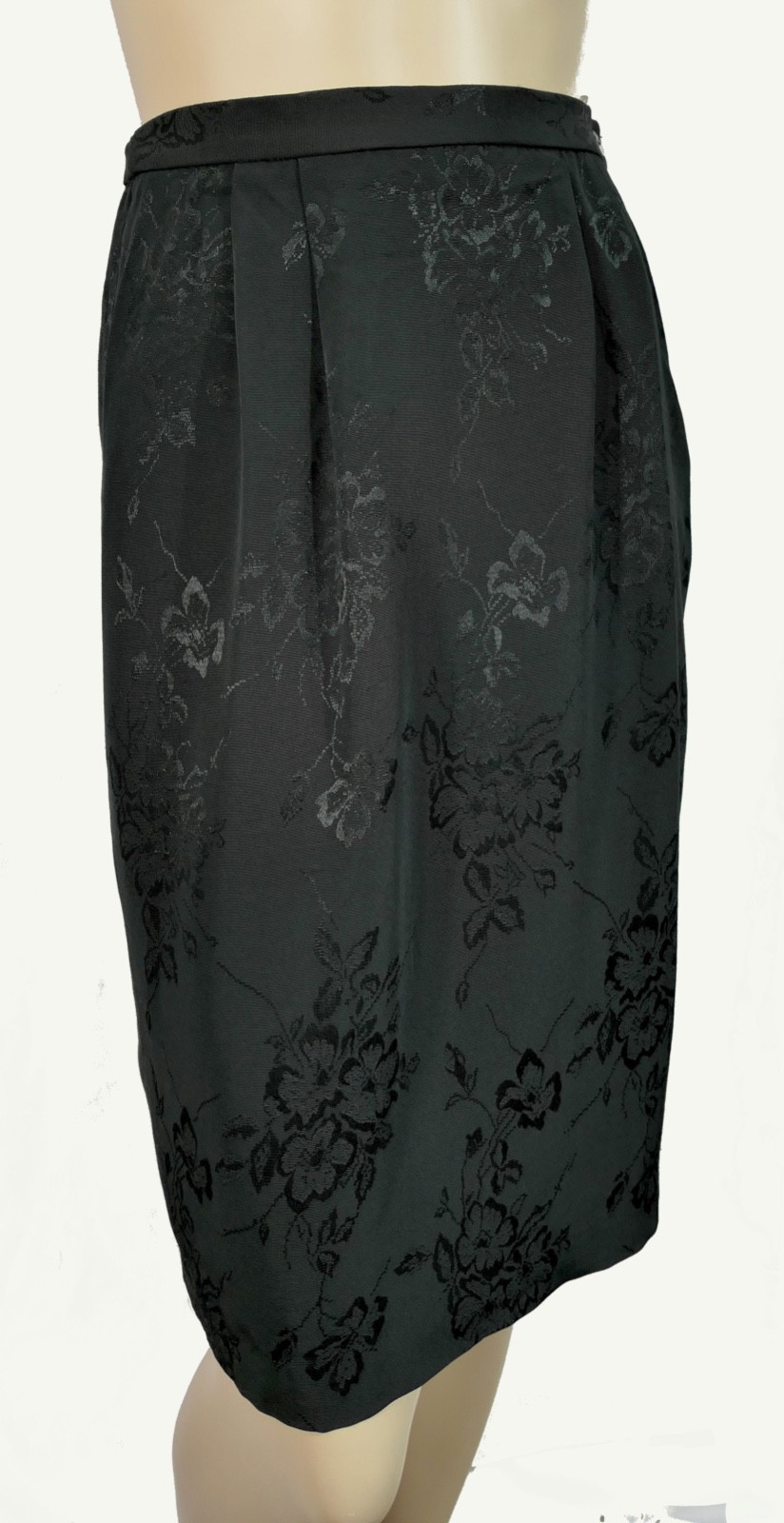 Vintage 80s REO Girl Power Black Damask Skirt Blazer Suit Set M