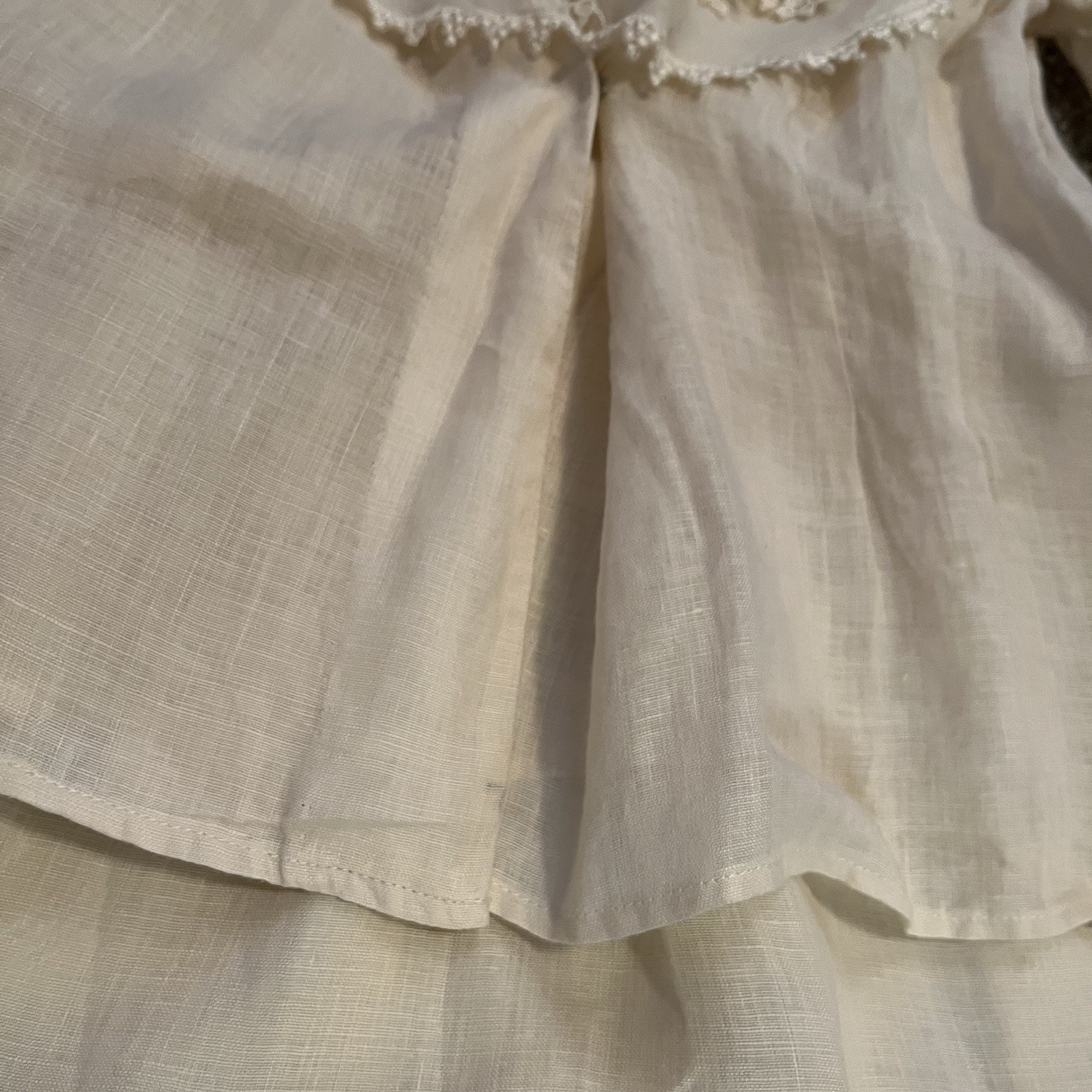 VTG Cloak of Many Colors Women’s 10 Linen Midi Skirt Set Ivory Crochet Victorian