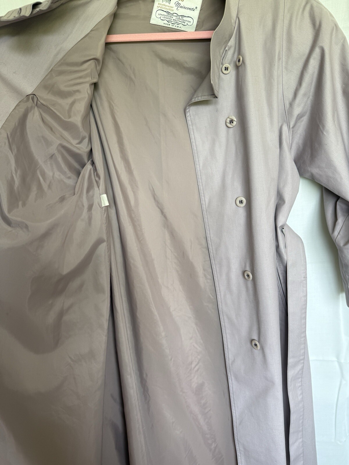 Vintage London Fog Rain Coat Light Purple Size 10 Petite