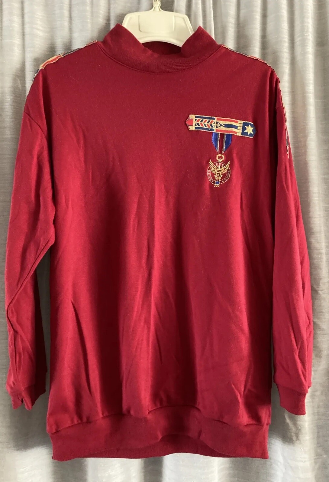 VTG Rafael Woman’s Sz S Pullover Turtleneck Shirt Red 3/4 Sleeve