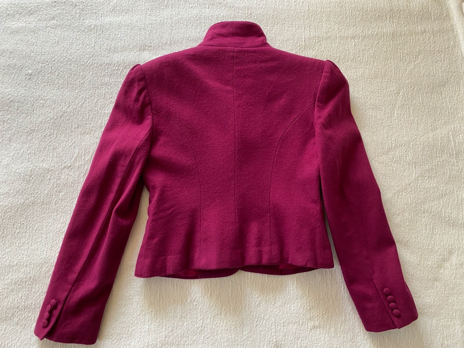 VTG Fitted Wool Jacket | Tailored by Handmacher | Covered Buttons| Petite | Pink