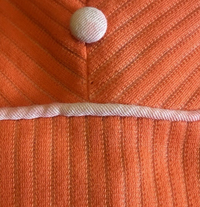 Vtg 1970s Dress Mod Twiggy Orange Stripe Homemade CONDITION ISSUES #278