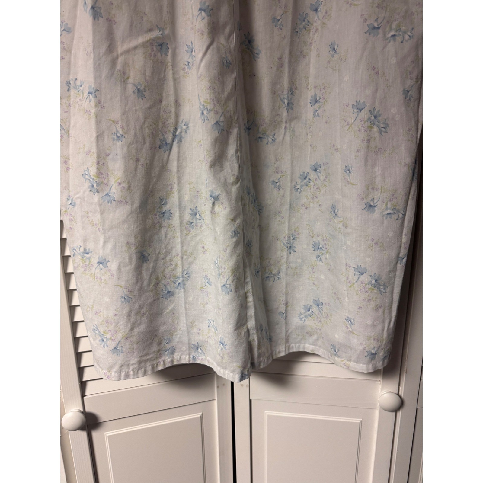Vintage Lewis Frimel Floral Nightgown Women’s Blue White Cottagecore Prairie Lg