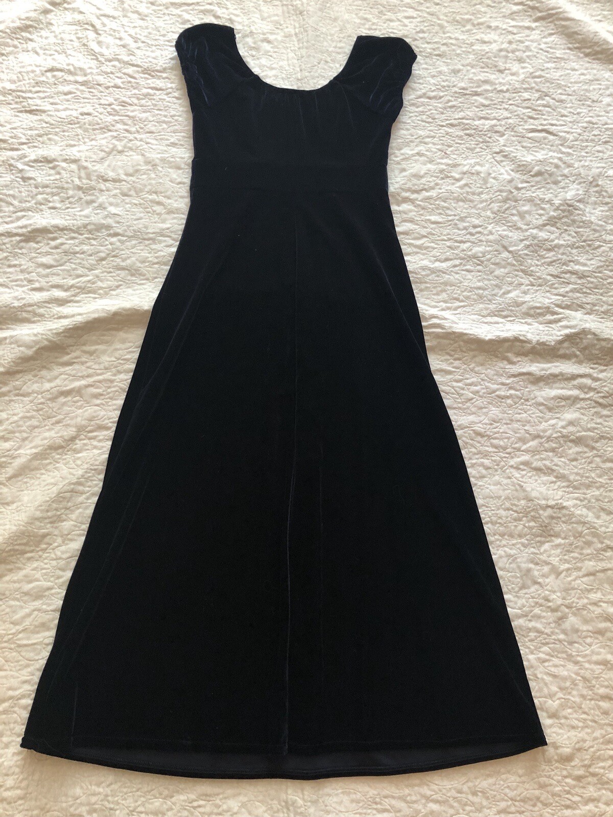 Hugo Buscati 90’s Vintage Black Polyester /Spandex Velvet Maxi Dress