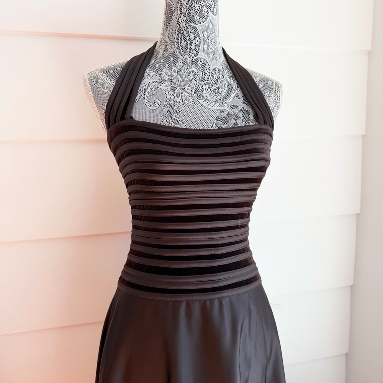 Vintage Tadashi Halter Dress Gown size 2