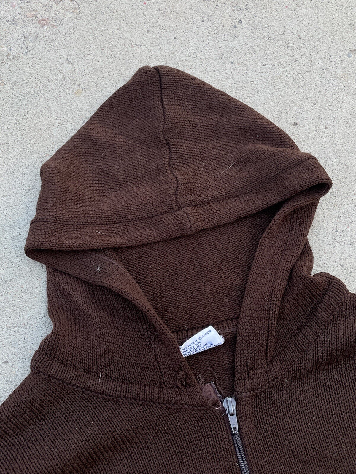 Vtg Hand Loomed Full Fashioned Zip Sweater Knit Sweatshirt Women’s Hoodie Large
