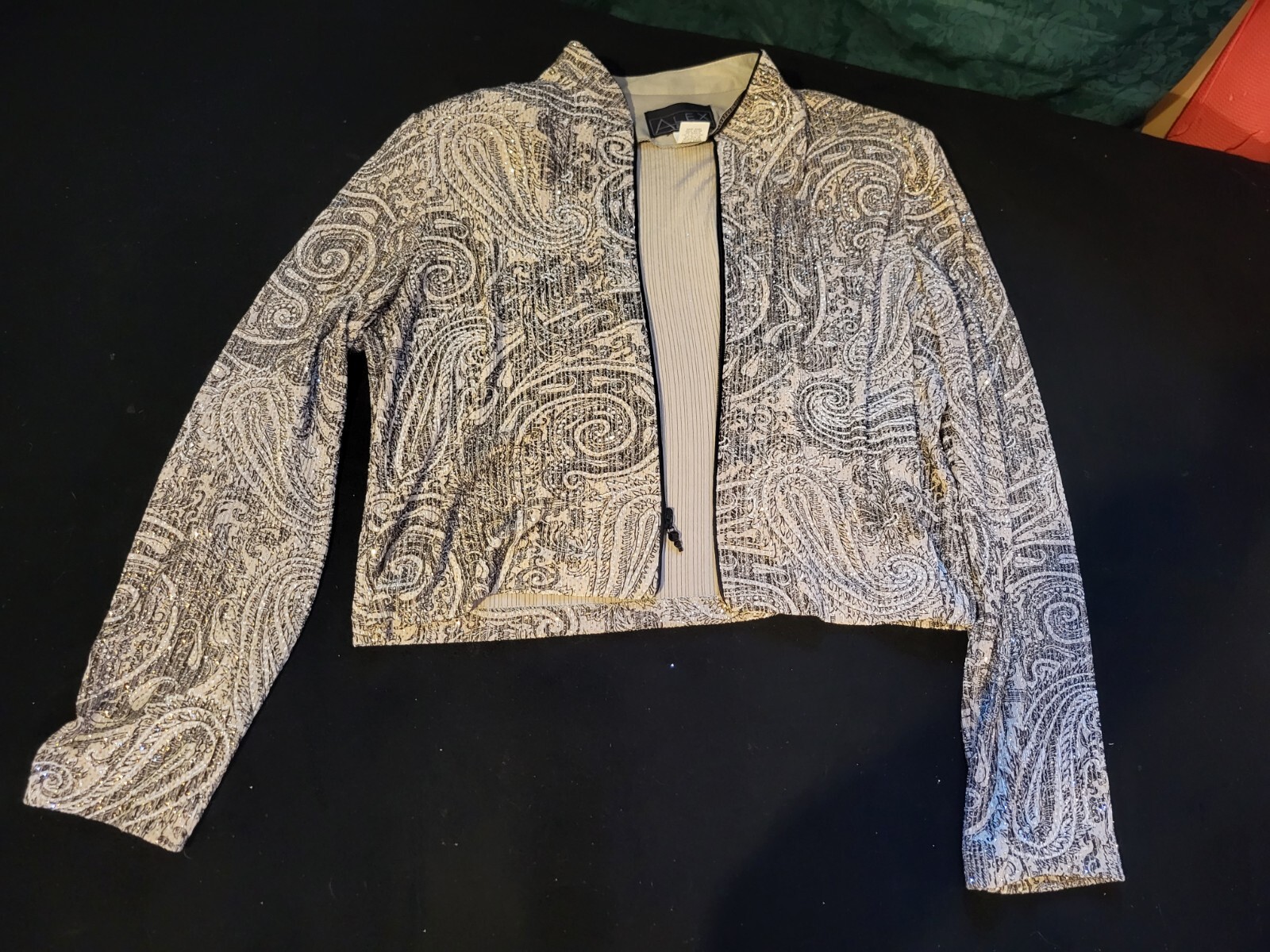 Vintage Alex Evenings Glitter Dress Jacket Sz 16