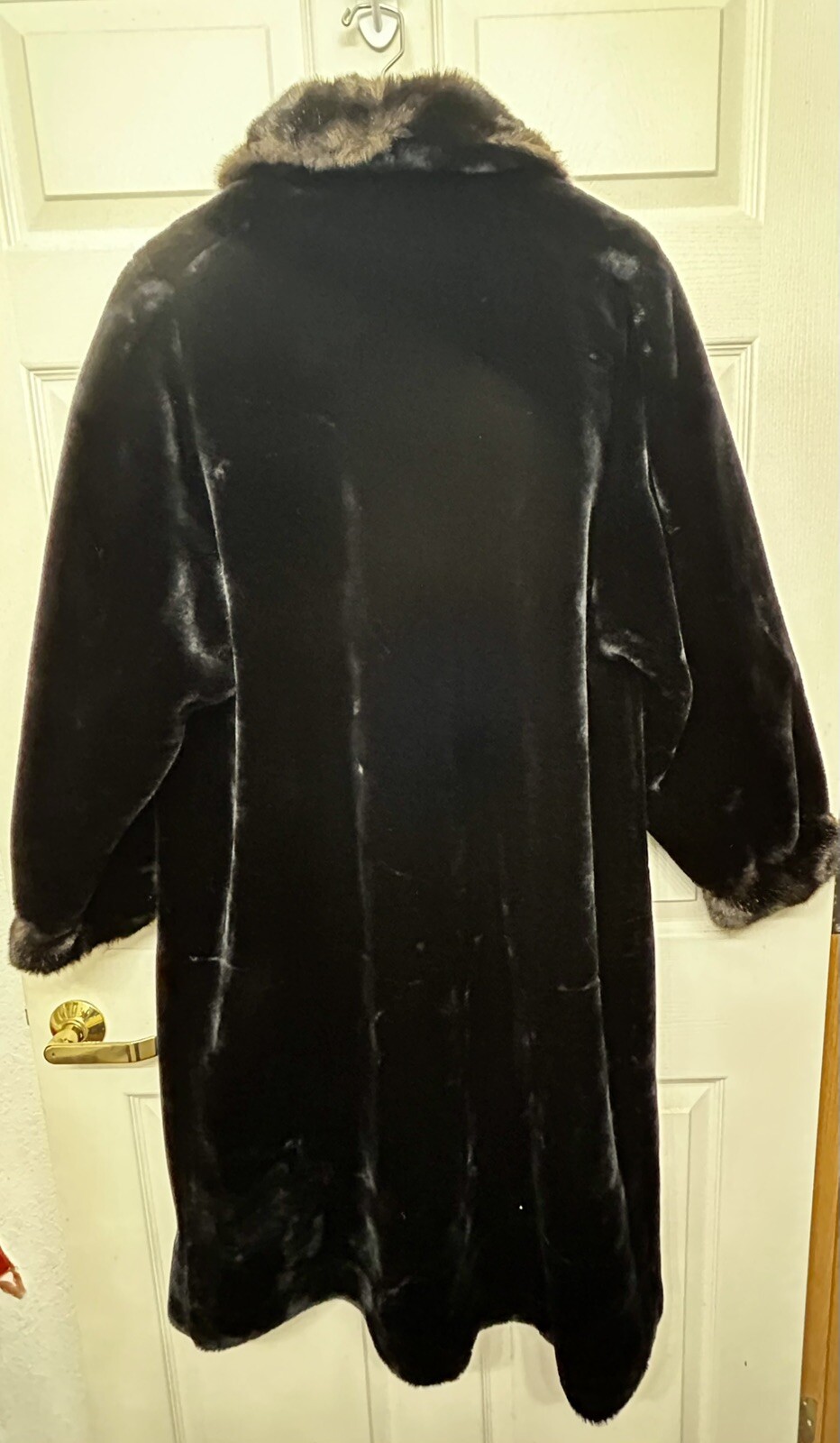 Vintage HILLMOOR-New York Luxury Brown/Black FAUX FUR Jacket COAT~Fits XL/2X
