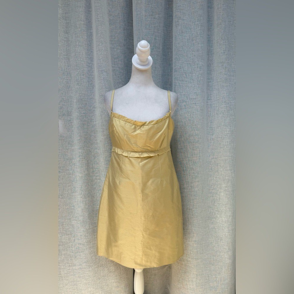 Vintage Eva Tralala Paris butter cream silk taffeta spaghetti strap dress