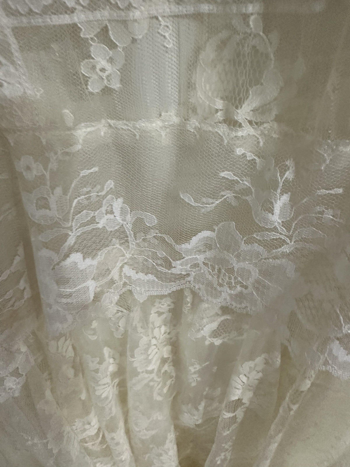 Vintage 80s x 1920s S Scott McClintock Ivory Drop Waist Edwardian Lace Dress