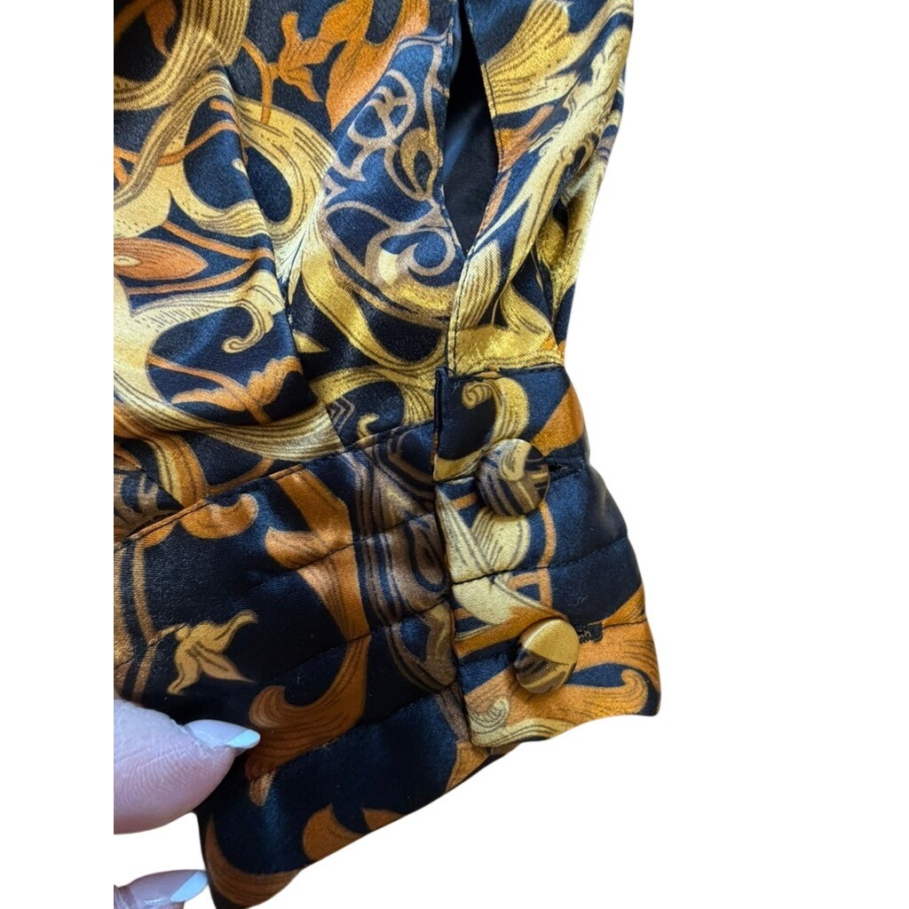 TanJay Baroque Gold Black 3 Pc Jacket SZ L, Shirt SZ 14, and Skirt Set SZ 16