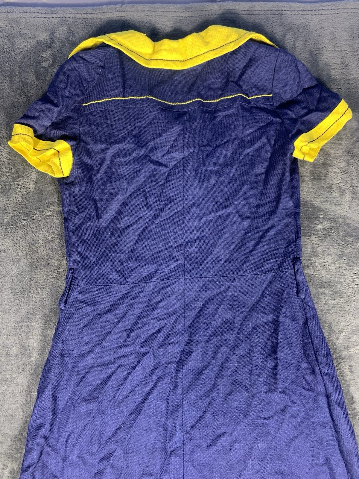 1960s Réty couture Honoré Paris vintage Navy Blue Sailor Dress Rare Size Medium